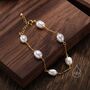 Sterling Silver Freshwater Oval Pearl Bracelet, thumbnail 3 of 10