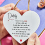 Keepsake Gift For Daddy, Hanging Wooden Heart, thumbnail 1 of 3