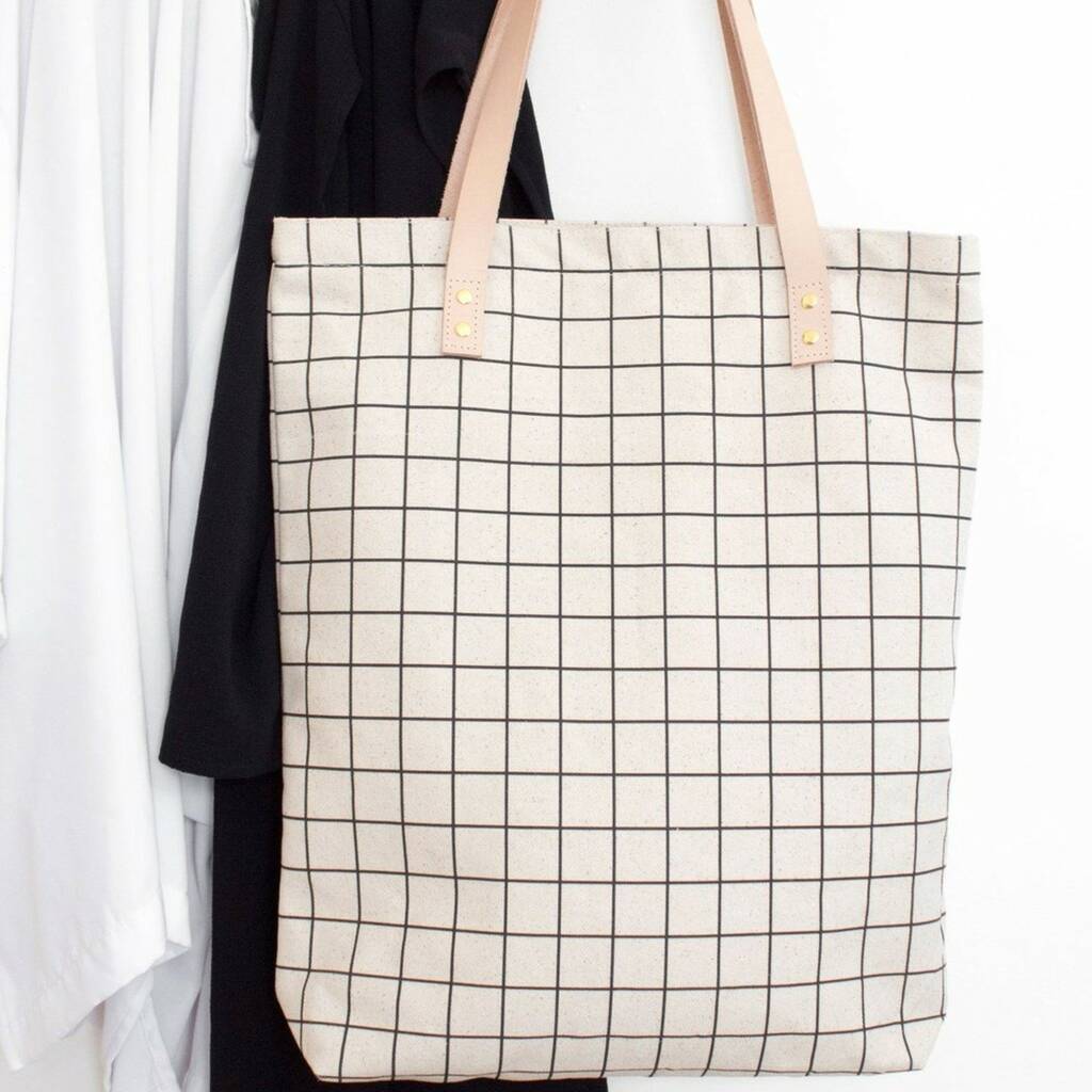 Canvas Tote Bag With Leather Straps By Chilled Indigo Lifestyle Store ...