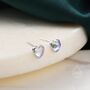 Sterling Silver Heart Stud Earrings, thumbnail 2 of 10