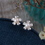 Gift Bag 70th Sterling Silver Flower Pearl Earrings, thumbnail 2 of 4