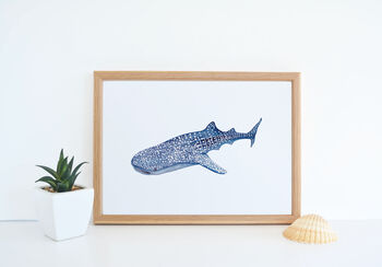 Watercolour Whale Shark Print, 3 of 3