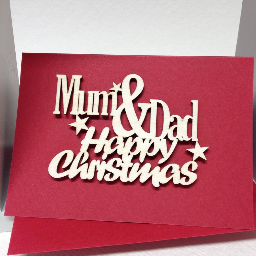 Mum And Dad Happy Christmas Card By Hickory Dickory Designs