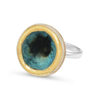 Large Round Turquoise Reef Adjustable Ring, 3 of 6