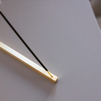 Handmade Minimalist Solid Brass Incense Holder, 4 of 4