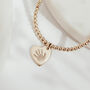 Personalised Hand Print Heart Charm Beaded Bracelet, thumbnail 1 of 6