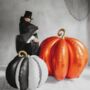 3D Black And White Pumpkin Standing Foil Balloon, thumbnail 2 of 2