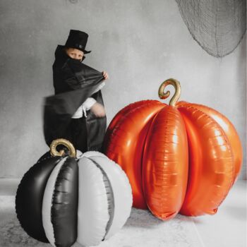 3D Black And White Pumpkin Standing Foil Balloon, 2 of 2