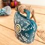 Blue Swirl Traditional Indian Hanging Cow Bell Chime, thumbnail 3 of 9