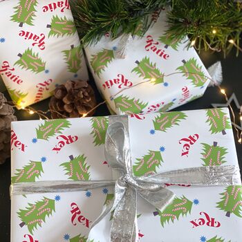 Christmas Tree Personalised Christmas Wrapping Paper, 7 of 7