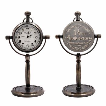 Personalised 14th Anniversary Bronze Desk Clock, 3 of 12