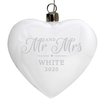 Personalised Mr And Mrs LED Hanging Heart, 2 of 2