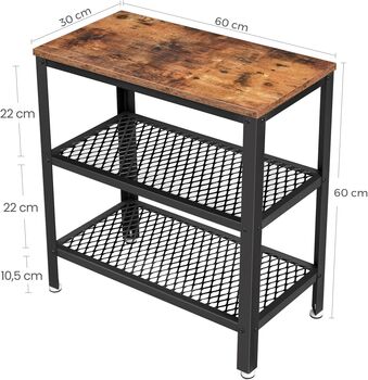 Brown Console Table With Two Mesh Shelves, 5 of 5