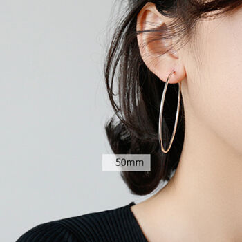 Sterling Silver Sleeper Fastening Hoop Earrings, 8 of 9