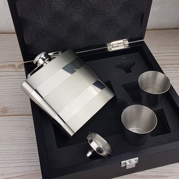 Personalised Engraved Hip Flask With Presentation Box, 4 of 8