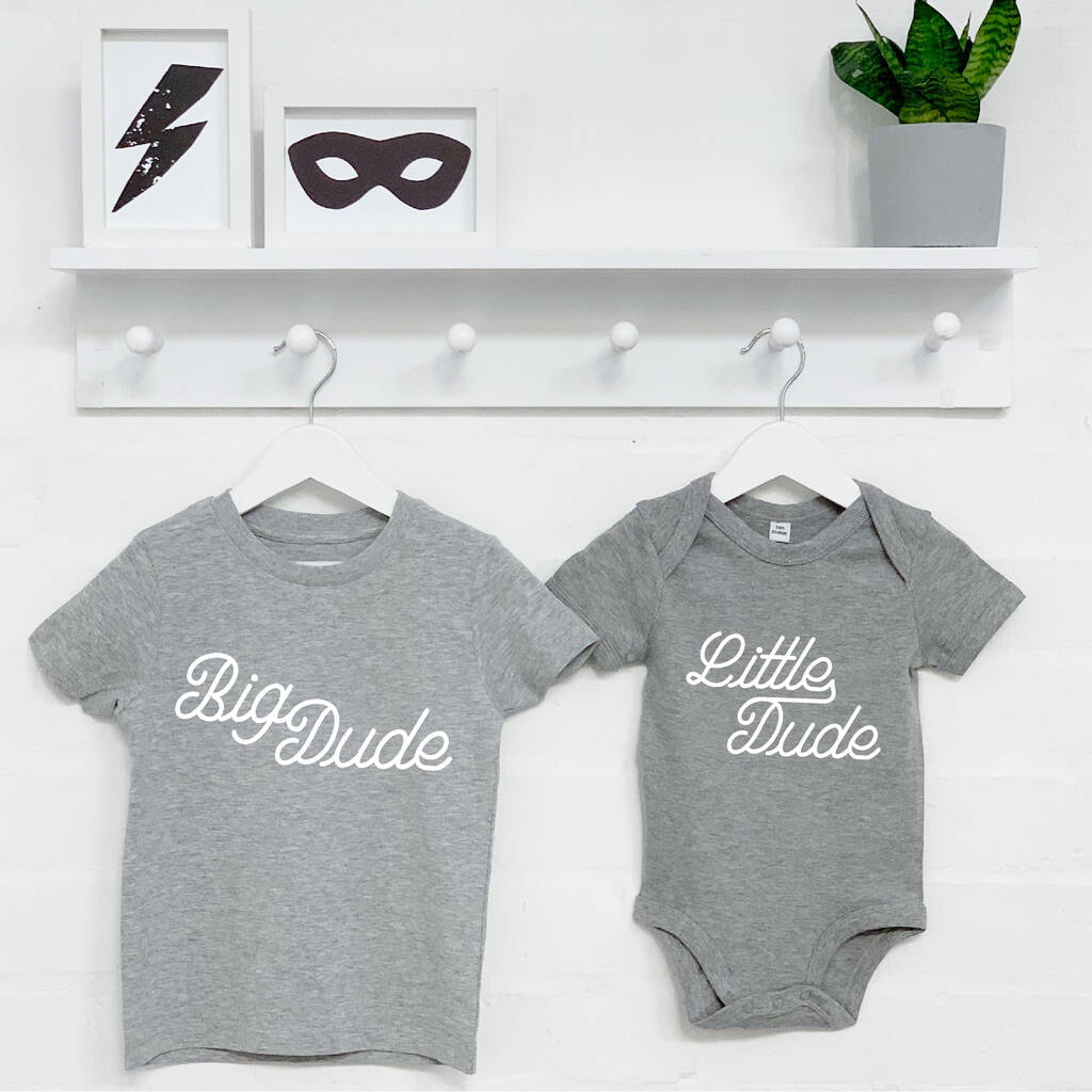 Big Dude Little Dude Brothers T Shirt Set, 1 of 2
