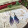 Deep Purple Rainbow Fairy Wing Earrings, thumbnail 2 of 3