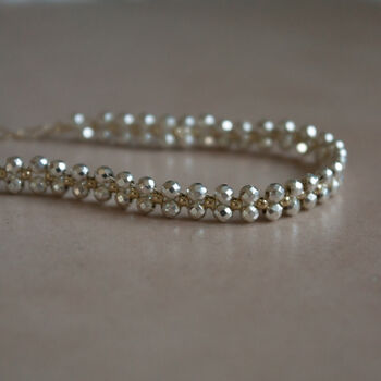 Sierra Bracelet 14k Gold Filled Hematine Silver Beads, 4 of 7