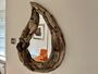 85cm Heavy Teardrop Driftwood Mirror Huge Wooden Wall Decor, thumbnail 1 of 10