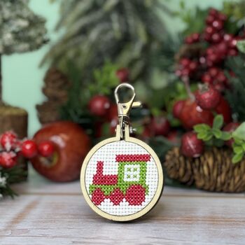 Full Steam Ahead To Christmas! Christmas Mini Matchbox Cross Stitch Kit, 5 of 5