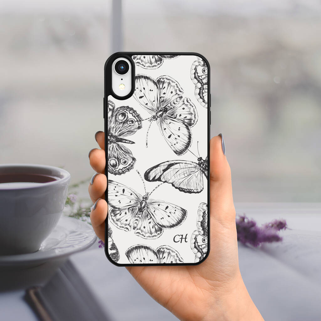 Hand Drawn Butterfly iPhone Case Personalised, 1 of 3