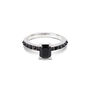 Emerald Cut Crocodile Ring Silver, thumbnail 1 of 5