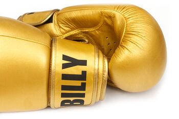 Personalised Full Leather Boxing Gloves Gold, 7 of 10