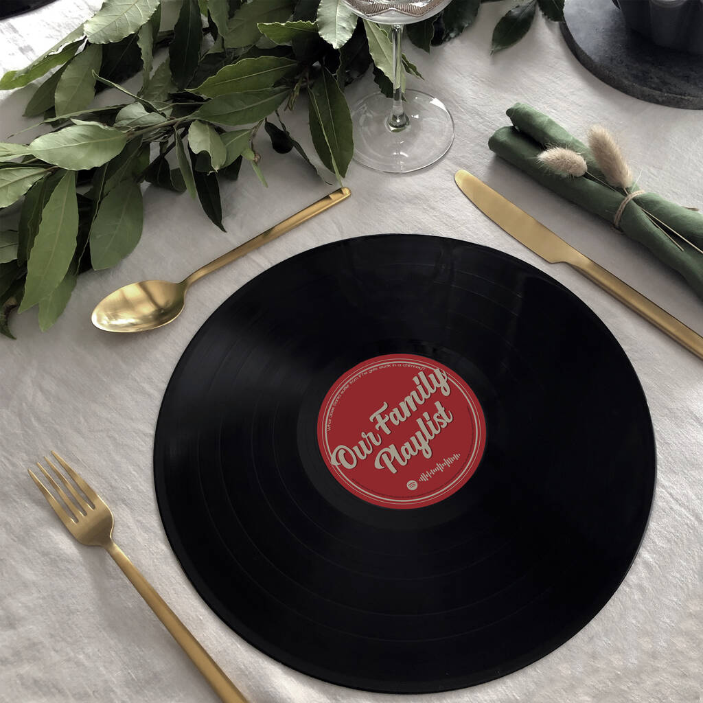 Christmas Spotify Playlist Vinyl Placemats With Joke By MixPixie