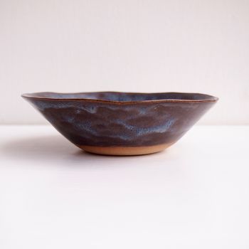 Handmade Ceramic Dark Blue/Brown Ring Dish, 5 of 6