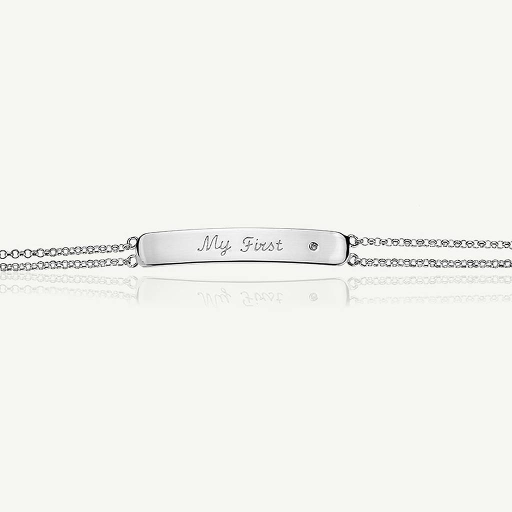 Baby S First Diamond Christening Bracelet By Molly Brown London Baby S First Diamond Christening Bracelet