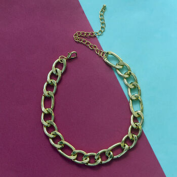 Gold Plated Figaro Chain Choker Necklace, 5 of 9