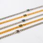 Mens Silver Emerald Green Chain Necklace Stainless Steel, thumbnail 5 of 12