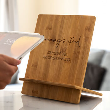 Personalised Tablet Stand Bamboo, 2 of 5