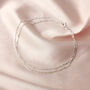 Sterling Silver Double Figaro Anklet, thumbnail 2 of 6