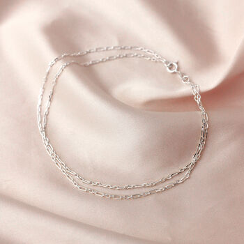 Sterling Silver Double Figaro Anklet, 2 of 6