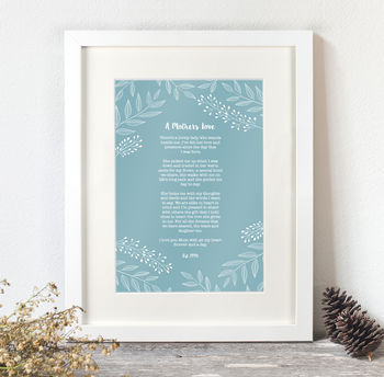 Personalised 'A Mothers Love' Poem Print, 6 of 8