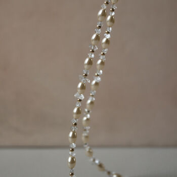 Aestas Choker Gold Filled Pearls And Herkimer Diamonds, 6 of 9
