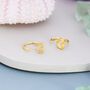 Tiny Open Heart Huggie Hoop Earrings, thumbnail 4 of 11