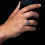 Silver Purple Gemstone Oval Signet Ring For Men / Women, thumbnail 2 of 11