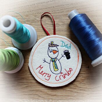 Personalised Snowman Tree Decoration Bauble, 3 of 7