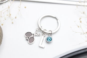 Personalised Tennis Keyring Squash Player Gift, 2 of 7