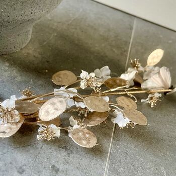 Ivory And Gold Honesty Stem, 2 of 5