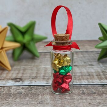Sparkly Origami Stars Christmas Tree Decoration, 4 of 4