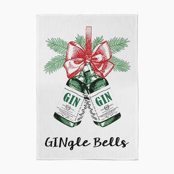'Gingle Bells' Christmas Tea Towel, 2 of 3