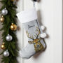 Personalised Stag Silver Grey Stocking, thumbnail 2 of 4