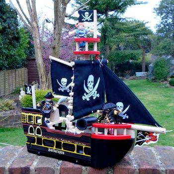 wooden toy pirate ship