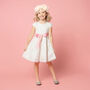Grace Embroidered Cotton Flower Girls Dress, White, thumbnail 2 of 5