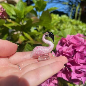 Handblown Glass Pink Flamingo Decoration, 4 of 4