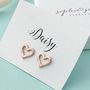 Personalised Rose Gold Plated Brushed Heart Earrings, thumbnail 1 of 2