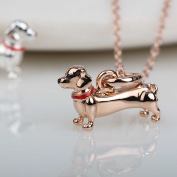 Solid Silver Dachshund Pendant, 5 of 8